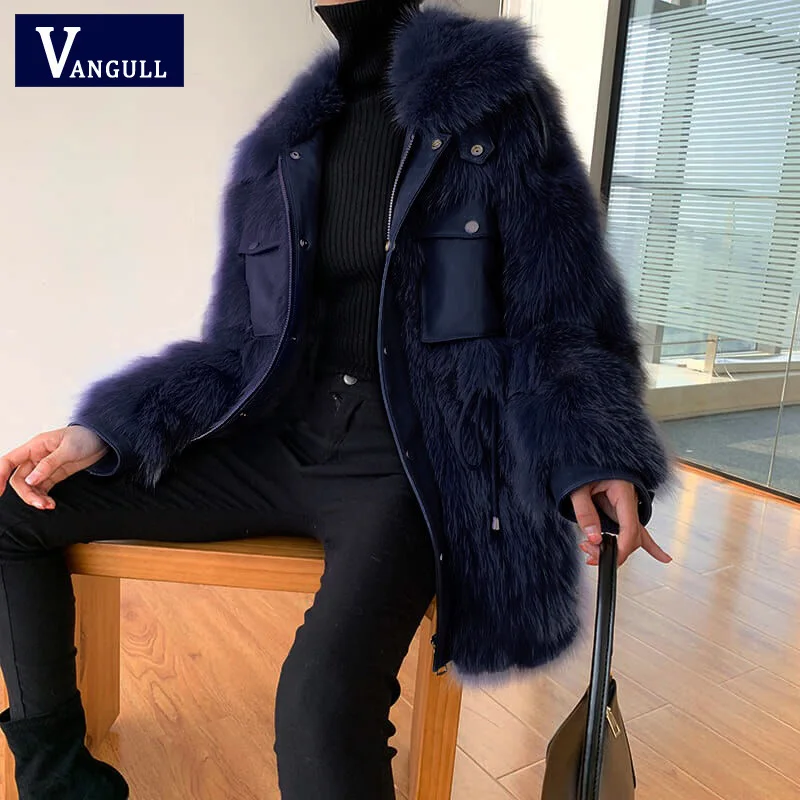 Vangull New Purple Faux Fur Coat Thick Loose Warm Hairy Jacket Fashion Outwear Elegant Spliced Artificial Collar Winter | Женская одежда