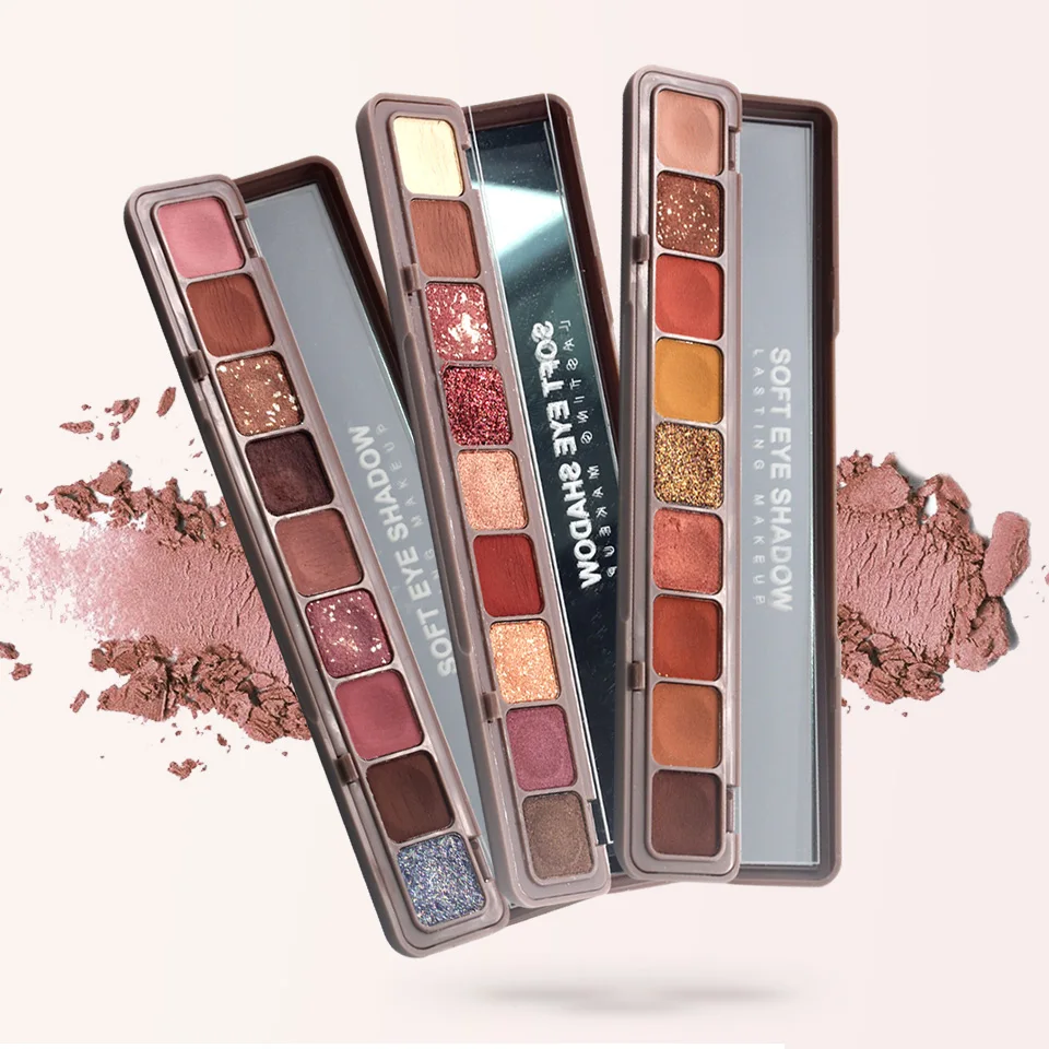 Блестящие тени для век Палитра мерцающие матовые нюдовые водостойкий