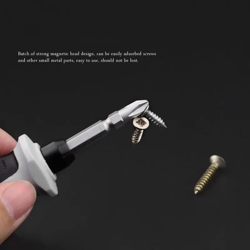 Double Headed Phillips Flat Screwdriver Magnetic Bits Anti-static Big Anti Slip Rubber Handle Professional Repair Tool Household |