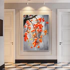 Самодельные художественные настенные картины в китайском стиле с изображением фруктов, Деора, пермана, абстрактного искусства для ресторана, плакаты, современные настенные картины