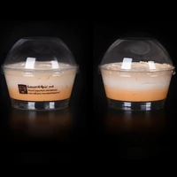 plastic pudding packing boxes cup with lid baking jelly dessert box round shape yogurt container