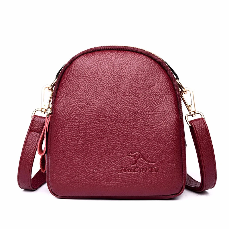 Женские кожаные сумки мессенджеры винтажные Мини через плечо одноцветные клатчи