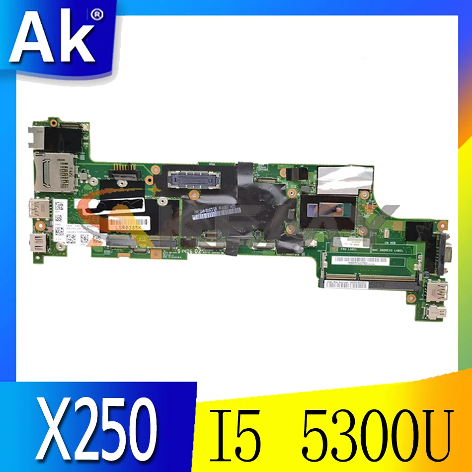 

Akemy For Lenovo Thinkpad X250 Notebook Motherboard VIUX1 NM-A091 CPU I5 5300U 100% FRU 00HT369 00HT373 00HT374 00HT385