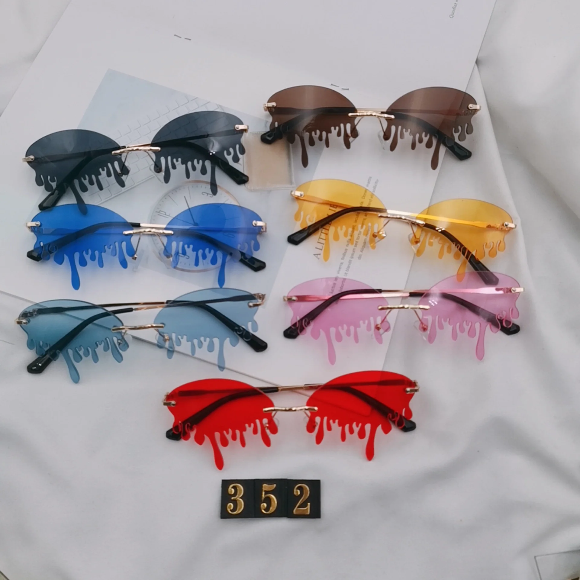 

Teardrop fashion style sunglasses colorful tears Sunglasses personality funny party glasses