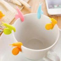 new 5 pcsset reuseable food safe silicone cup mug cartoon snail shape tea bag holder candy colors gift set tea tools