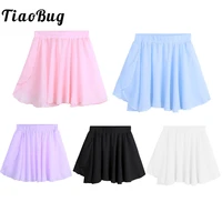 tiaobug cute child ballet skirt basic classic chiffon mini pull on wrap dance skirt for girls gymnastics ballerina dance class