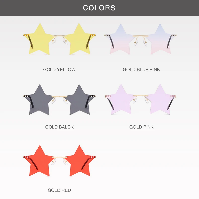 Солнцезащитные очки унисекс CRSD 2020 без оправы металлическая пентаграмма