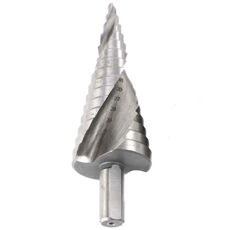 

1 Piece of 4-32mm Triangular Shank Spiral Groove Step Drill Step Drill Pagoda Drill Multi-Function Drill Bit