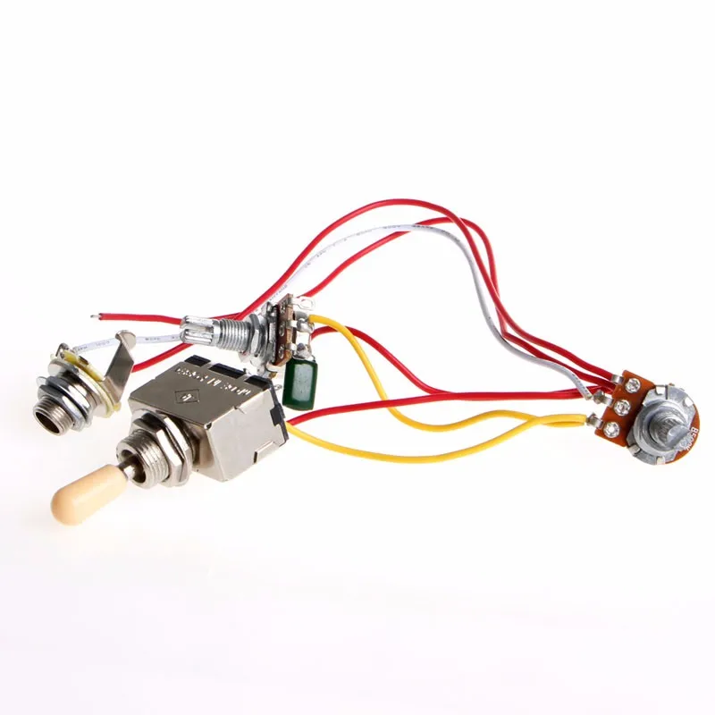 Новый гитары жгут проводов 3 Way тумблер 1V1T 500k звук тон Jack для LP|guitar wiring harness|guitar wirelp