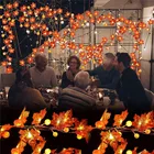 Украшение на Хэллоуин, День благодарения, Декор, светящаяся гирлянда с тыквой, гирлянда на батарейках, домашний и уличный декор, клен на Хэллоуин