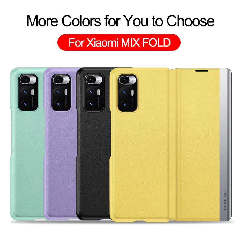 

For Xiaomi Mi Mix Fold Case Luxury Leather Smart View Window Magnetic Flip Cover Folding Protection Mix Fold 5G Back Cover