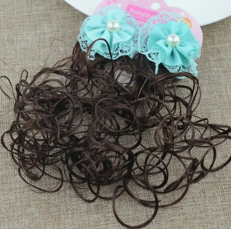 2 шт. завитые волосы для девочек с кружевным бантом заколка волос держатель