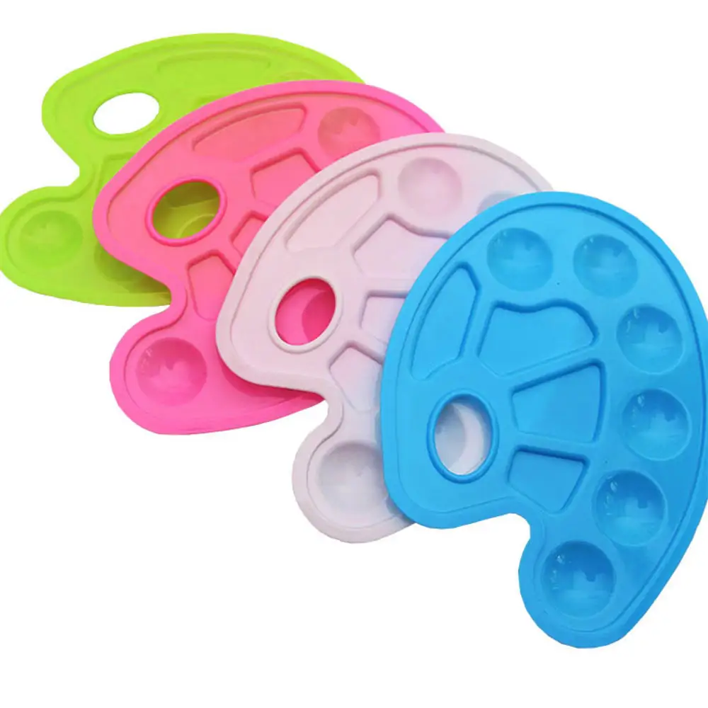 

Plastic Painting Palette Art Paint Plastic Drawing Tray Color Palette For Oil Watercolour White Painting Pallet Stationery