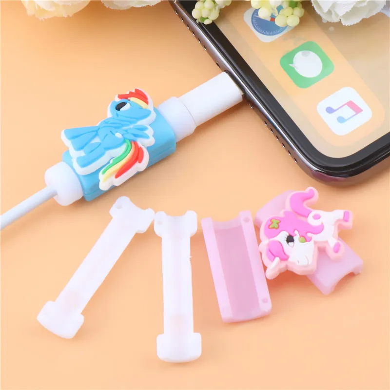 2 шт забавный мой маленький пони мультяшный кабель протектор для iPhone USB зарядный