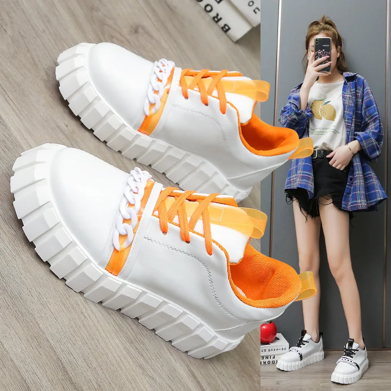 

Luxury Retro Plus Size 43 2022 Women Shoes Fashion Sneakers Skateboard Shoes Low (1cm-3cm) Lace-up Platform Lady Shoes Women
