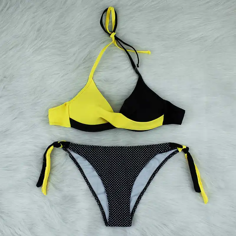 

Sexy Push Up Bikini 2021 New Swimwear Women Bikinis Set Plus Size Swimsuit Dot Print Beach Wear Summer Bathing Suit Biquini S-XL