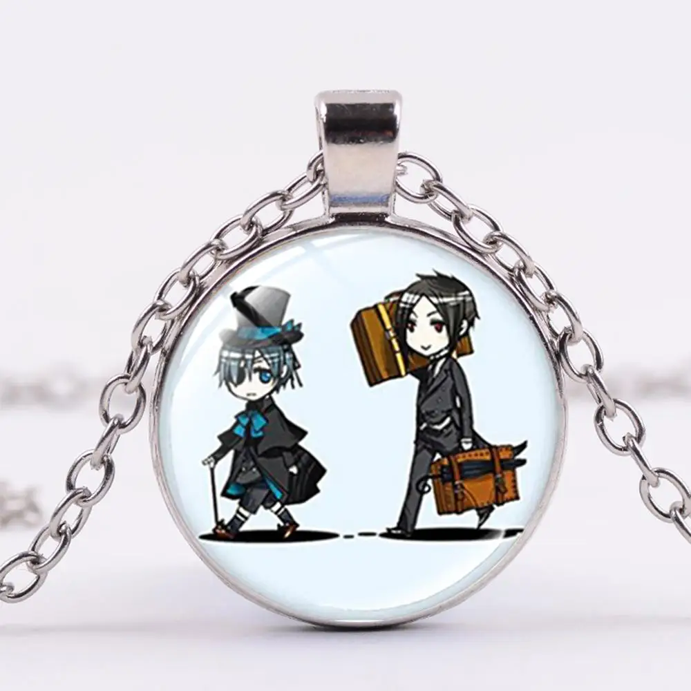 Лидер продаж Черные ожерелье дворецкого Kuroshitsuji Ciel Phantomhive Себастьян Grell Стекло
