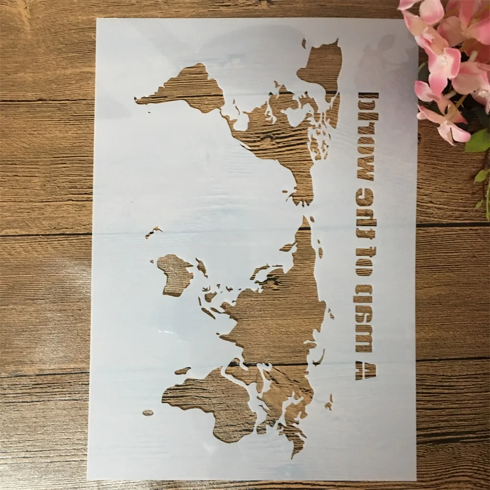 

A4 29cm World Map DIY Layering Stencils Wall Painting Scrapbook Coloring Embossing Album Decorative Template