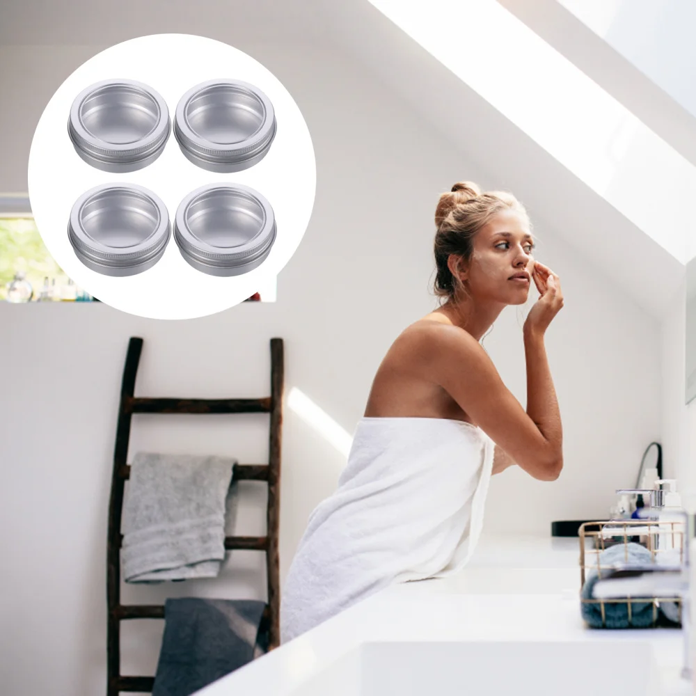 

12pcs 60ml Round Shaped Aluminum Jars Empty Makeup Cream Tin Containers Pot Cans