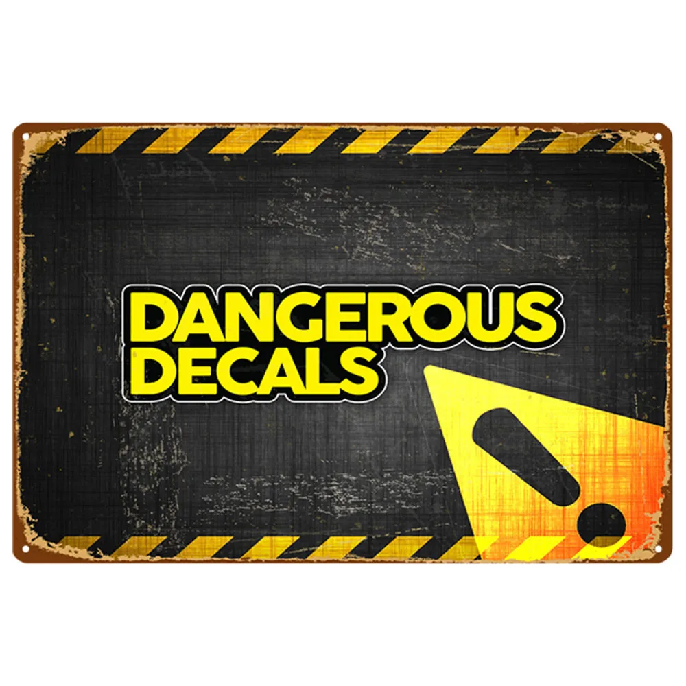 Attention Caution Vintage Metal Tin Signs Dangerous Poster Warning Retro Plaque Wall Decoration | Дом и сад