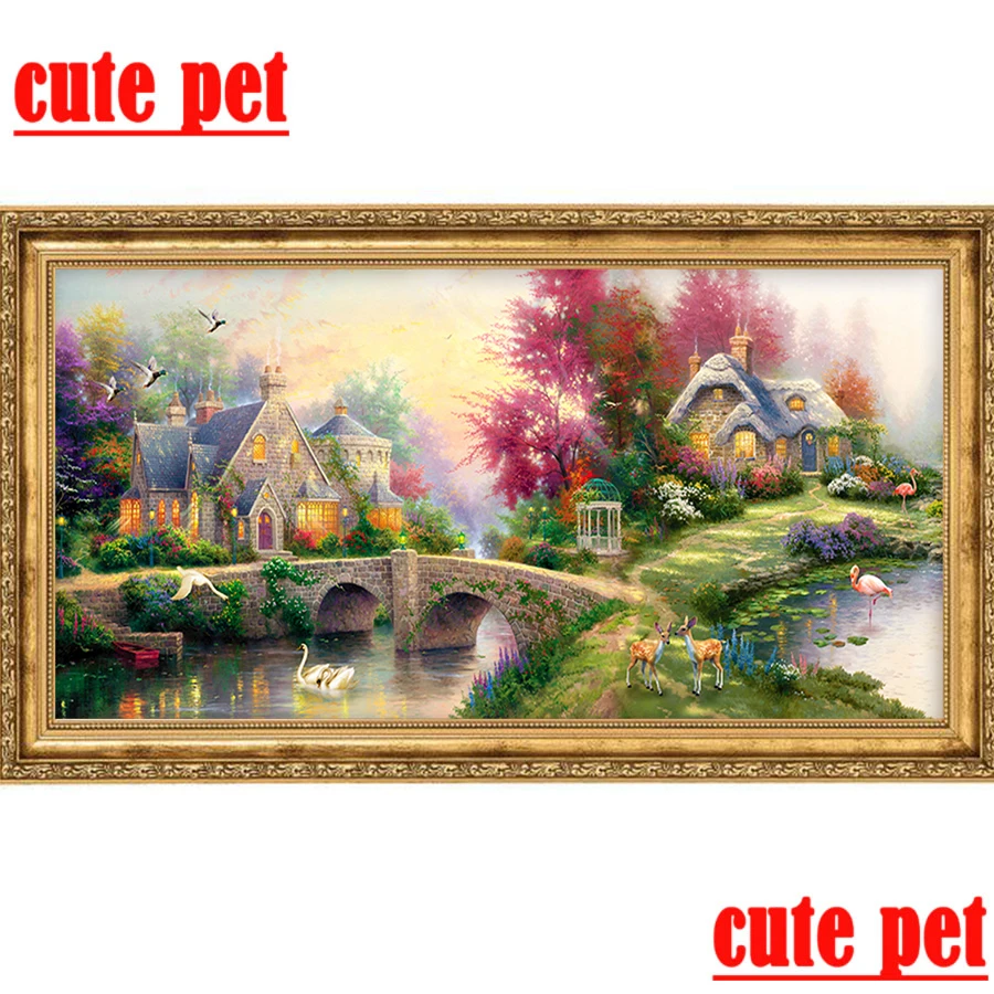 

Картина из страз «сделай сам», милая мозаика с изображением животных в сельском стиле, полноразмерная мозаика 5D с вышивкой, украшение для до...