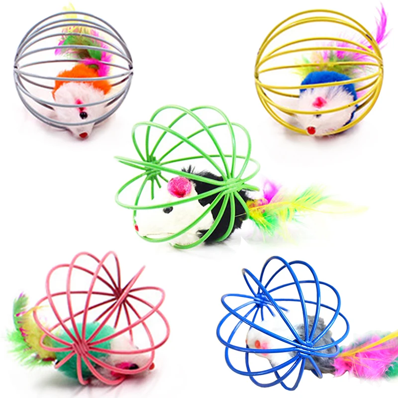 2 шт. кошачья интерактивная игрушка с вращающимся пером маленький колокольчик