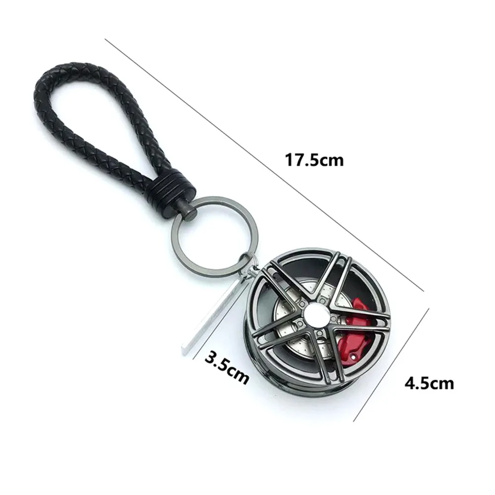 

Fashion Creative Car Hub Key Chain Pendant High-Grade Men Braided Rope Modified Hub Metal Key Ring a Lovely Gift For a Friend