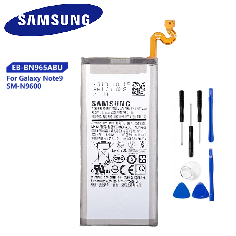 Оригинальная сменная батарея Samsung для Galaxy Note9 Note 9 N9600 оригинальная фотобатарея 4000