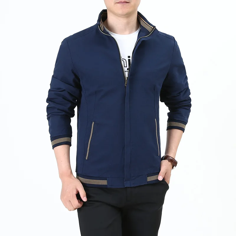 

Jackets for men clothing 2020 new autumn casual jacket men's stand collar young middle-aged blue jacket men wholesale clothing