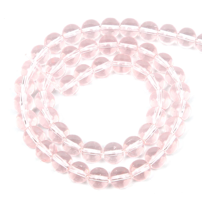 Светильник-розовые кварцевые кристаллы, бусины из натурального камня, круглые свободные бусины-разделители для изготовления ювелирных изделий, браслетов, ожерелий «сделай сам», очаровательные аксессуары