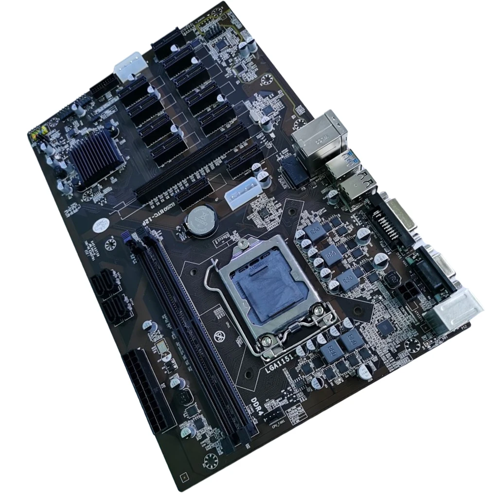 

B250 btc cpu mineiro motherboard for cpu set 12 video card slot Etherum support lga 1151 memory ddr4 sata3.0 usb3.0 low power