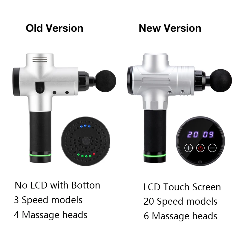 Массажный пистолет с ЖК дисплеем 6 головок|Fascia чехол пистолет| |