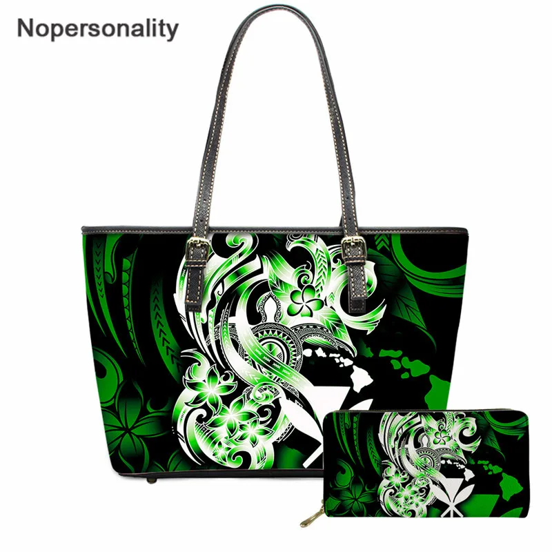 

Nopersonality Kanaka Maoli (Hawaiian) Pineapple Banana Leaves Turtle Tattoo Print Women Luxury Shoulder Bag and Purse Bolsa