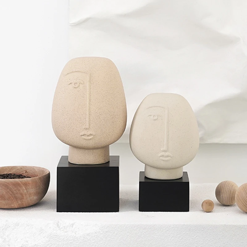

Newc Fashion Resin Artificial face sculpture resin faces craft gift Desk Decoration Face Statue for Home decor