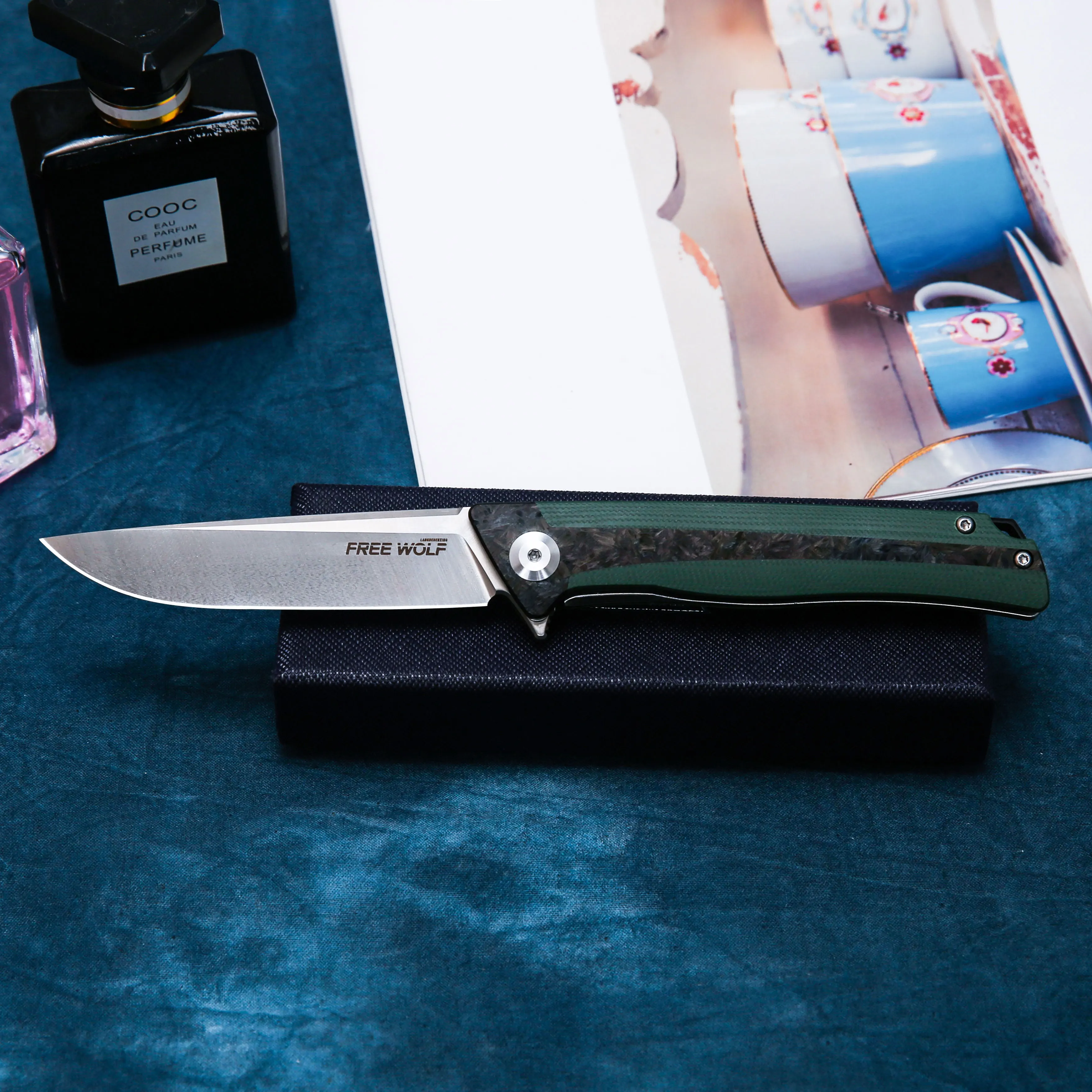 

TIME TRAVELLER new folding knife G10 handle D2 bearing tactical Pocket knives outdoor self defense hunting cutter EDC tools
