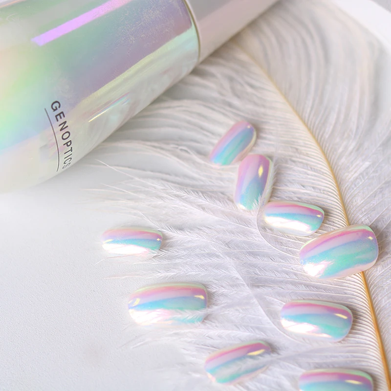 Зеркальный лак для ногтей зеркальный Радужный неоновый порошок u W|Блестки