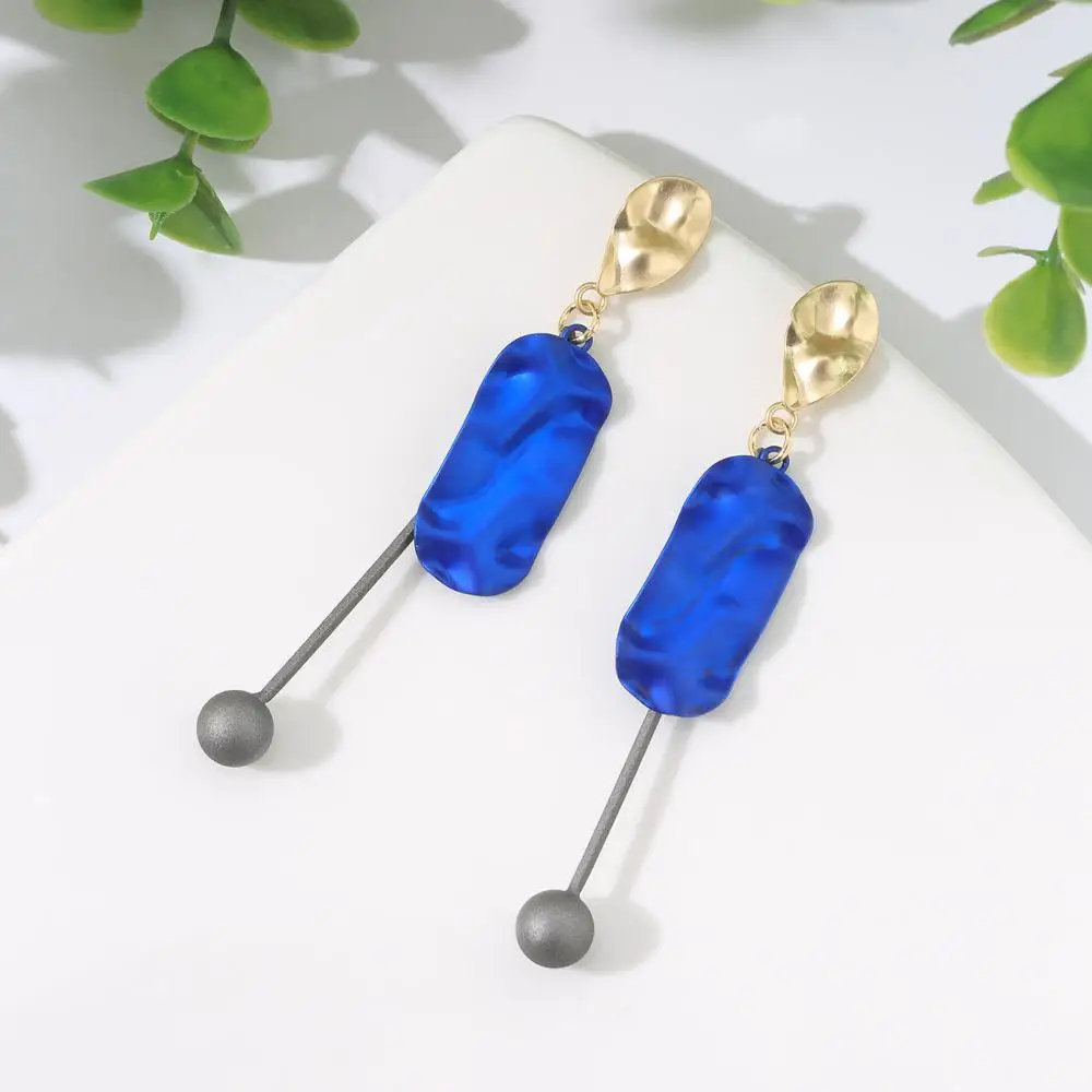 Женские Висячие серьги Neoglory Длинные овальные с эмалью корейский дизайн модные