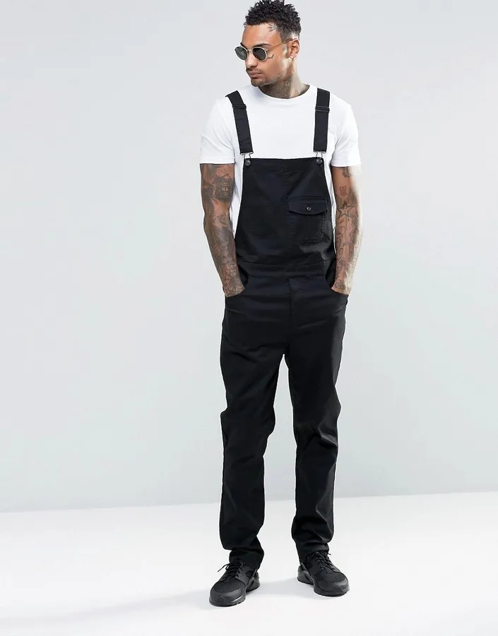 Men White Jeans Jumpsuits Autumn Casual Loose Sleeveless Denim Bib Overalls for Man Slim Suspender Black Pants | Мужская одежда