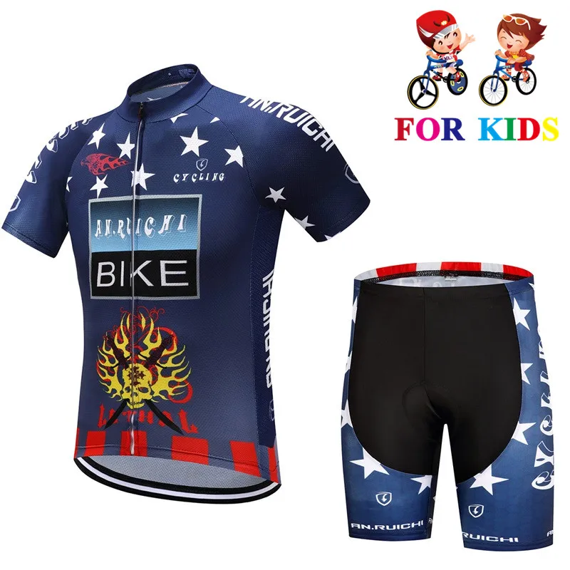 2019 Pro Team Atmungs Kinder Radfahren Джерси комплект шорты Bike Kleidung Jungen Sommer Fahrrad Tragen Mtb Ropa