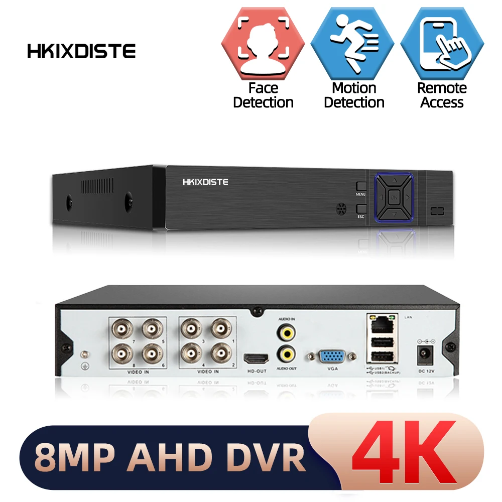 

8CH 4CH Video Recorder Smart DVR XVR AHD Analog 6in1 Hybrid 8MP 5MP CCTV Kits 4K Camera Safety Monitoring System XMeye App