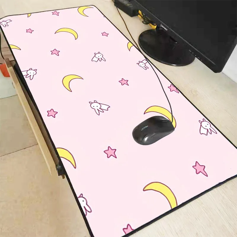 

Large Anime Pink Mousepad Gamer Cute Kawaii XXL Gaming Mouse Pad Rubber Otaku Locking Edge Big Fashion Laptop Notebook Desk Mat