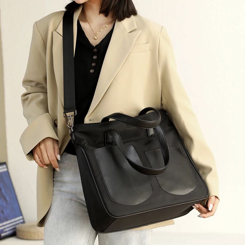 

KVKY Women Handbags Large Capacity Nylon Tote Bag Portable Shoulder Bag Fashion Shopper Pack Multi-Pockets Purse for Ladies 8702