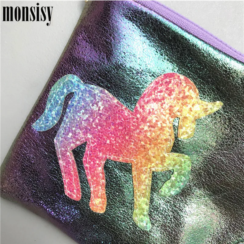 Monsisy 2020 сумочка кошелек с единорогом для девочек модная сумка через плечо лазером