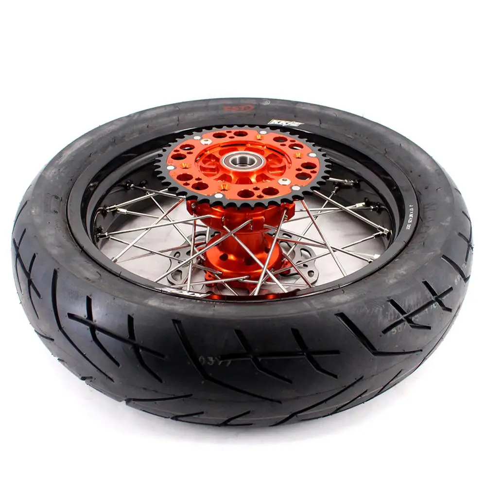 KKE 3 5/5 0 17 дюймов Набор шин CST Super moto Cush для KTM 690 SMC 2007 2011 Supermotard Rim алюминиевые
