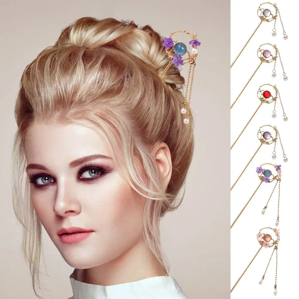 

Women Girls Delicate Shiny Vintage Flower Hair Comb Chinese Style Rhinestone Hair Pin Hair Clip