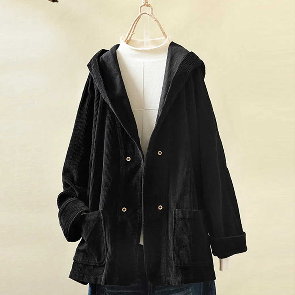 Модная горячая распродажа Повседневная Женская винтажная куртка с капюшоном и