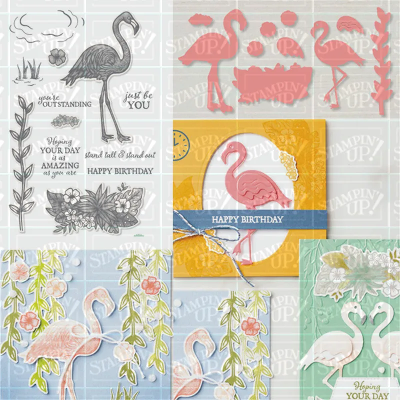 

Flamingo Metal Cutting Dies and Stamps DIY Scrapbooking Album Paper Cards Decorative Crafts Embossing Die Cuts New 2021