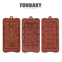 funbaky new irregular 3d chocolate mold for cake baking tool chocolate mould rectangle