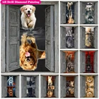 Набор для алмазной живописи, картина 5D сделай сам с изображением отражающих животных, с собакой, кошкой, львом, тигром, леопардом, мозаика для домашнего декора