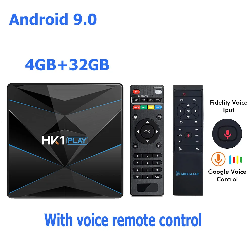4G32G-MT12 HK1 PLAY Android 9,0 Smart tv BOX Amlogic S905X2 Гугл ТВ приемник 4K Wifi медиаплеер Play Store бесплатное приложение быстрый набор верхней коробки - Цвет: 4G32G-MT12